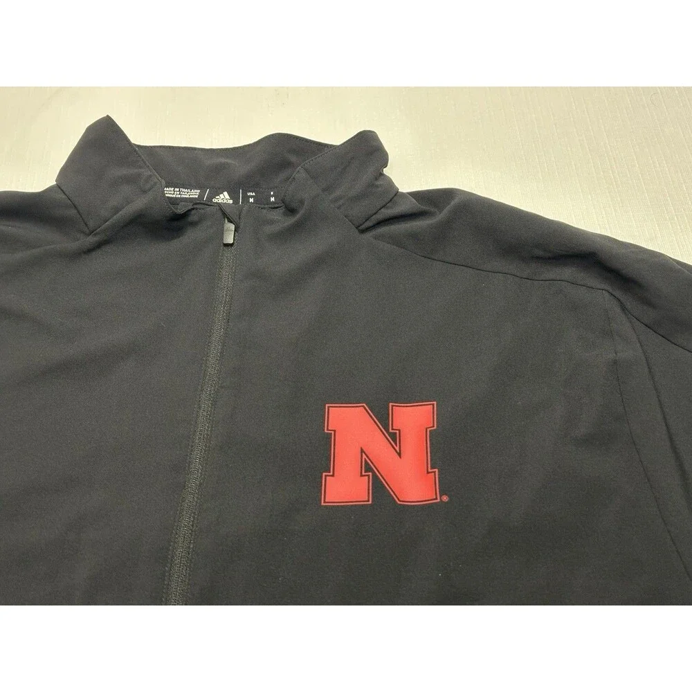 Men's Adidas Nebraska Cornhuskers Sideline Woven 1/4 Zip Pullover Medium *READ*
